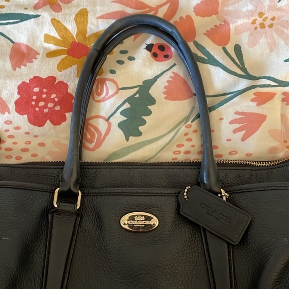 Coach Satchel/ Black / Leather-Gold - Picture 2 of 6